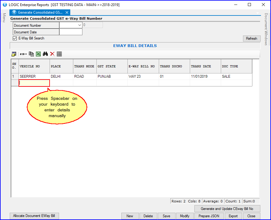 Generate Consolidated GST e-Way Bill Number-3